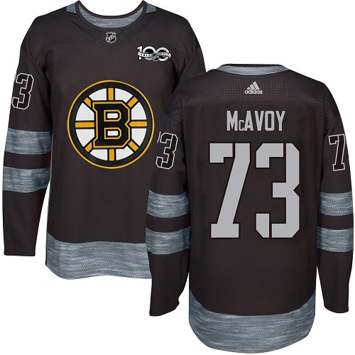 Adidas Bruins #73 Charlie McAvoy Black 1917-100th Anniversary Stitched NHL Jersey